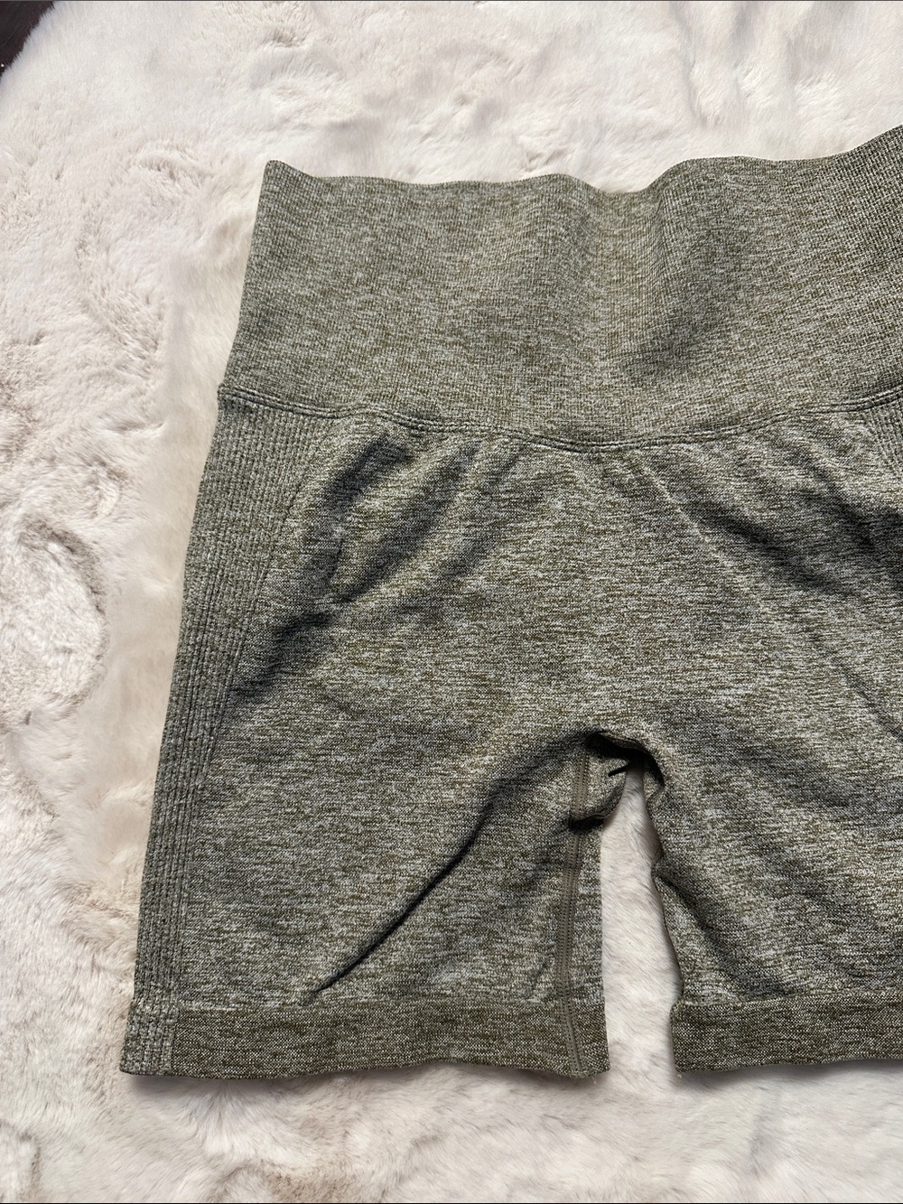 Green Seamless High-Waist Biker Shorts